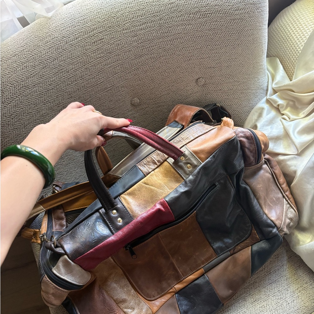 Patchwork Leather Backpack - image 2